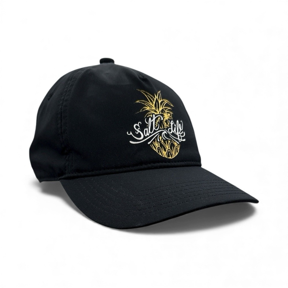 Salt Life Pineapple Signature Black Adjustable Ball Cap